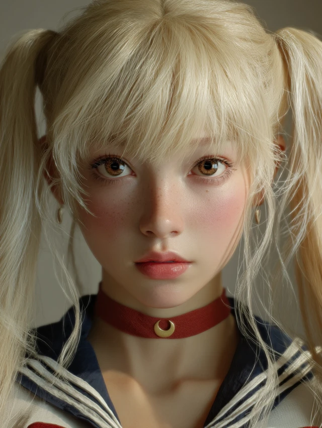 Kawaii Anime Girl in Sailor Moon Uniform Portrait