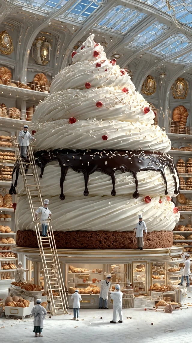 Surreal Cake Bakery Scene Miniature Chefs Decorating