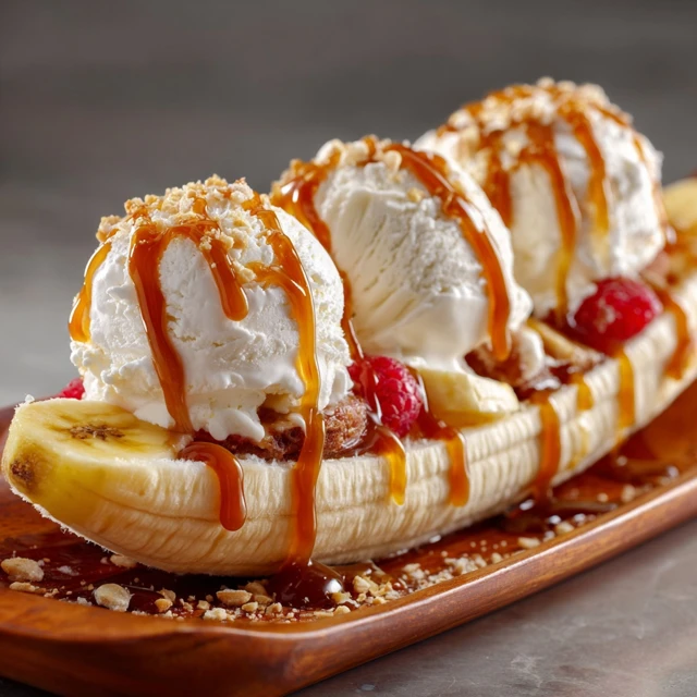 Delicious Banana Split Dessert with Caramel