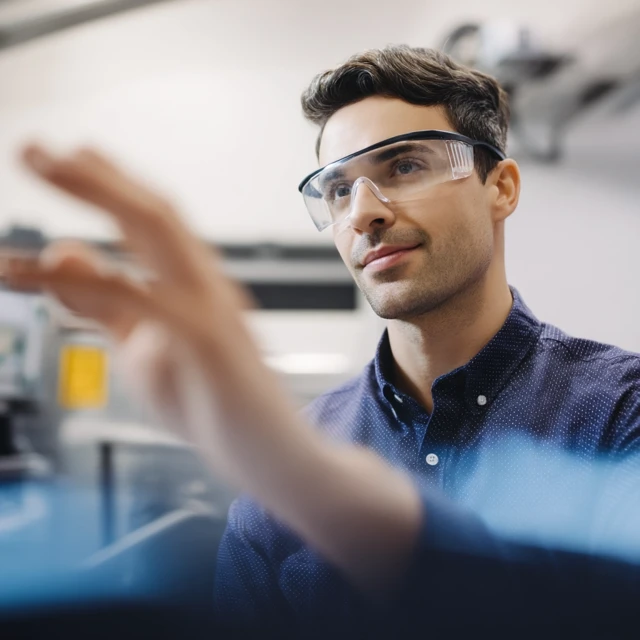 Engineer in Lab Casual Technical Discussion