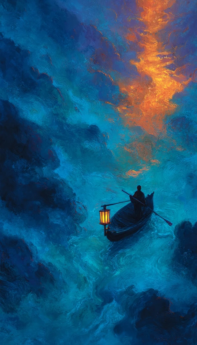 Flame and Water Boatman in a Storm