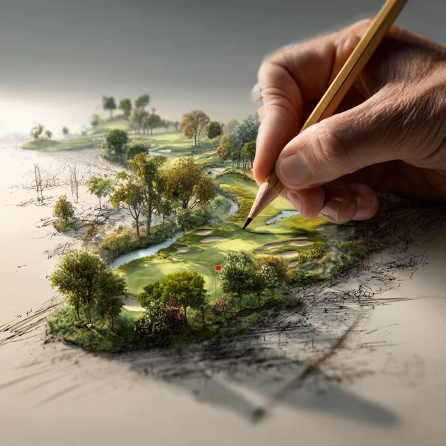 Magical Golf Course Sketch 3D Transformation