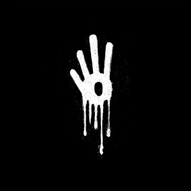 White Exclamation Mark Dripping Paint on Black