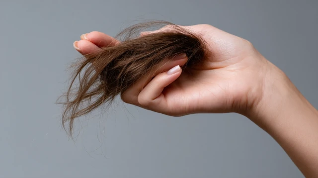 Damaged Hair Ends Held in Hand High Quality Realistic