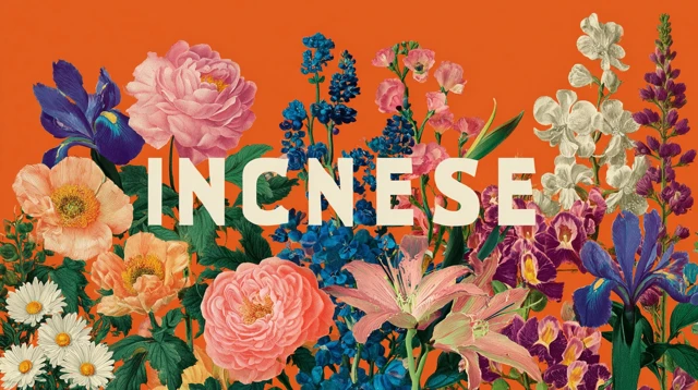 Incense Floral Design Hermes Orange Retro