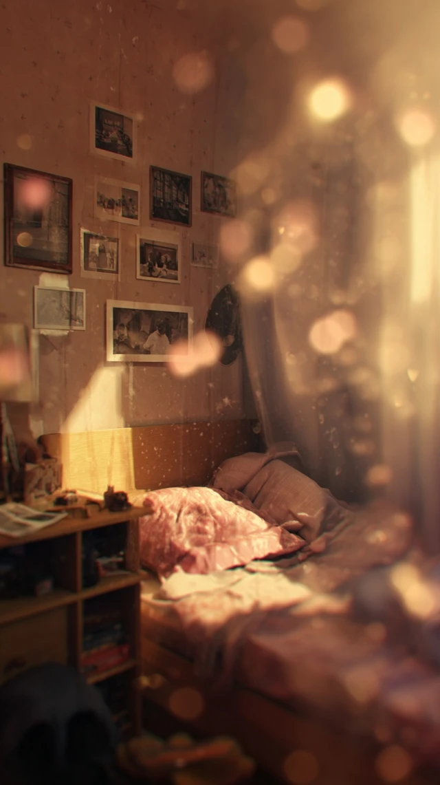 Nostalgic Childhood Room Faded Memories Warm Tones