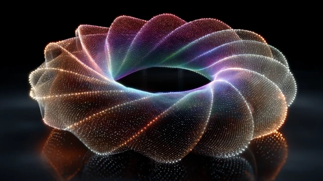 Abstract 3D Torus with Lights and Reflections