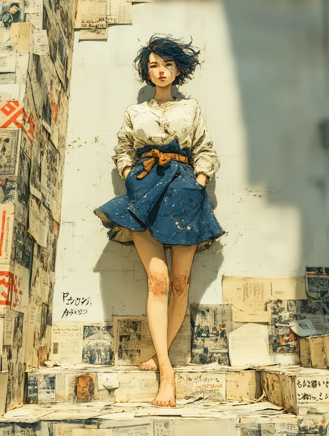 Manga Artist in Despair Surreal 3D Scene