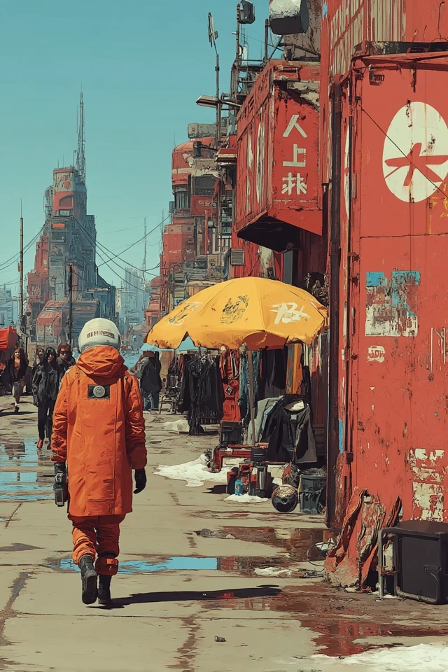 Cyberpunk City: Gritty Spring Day
