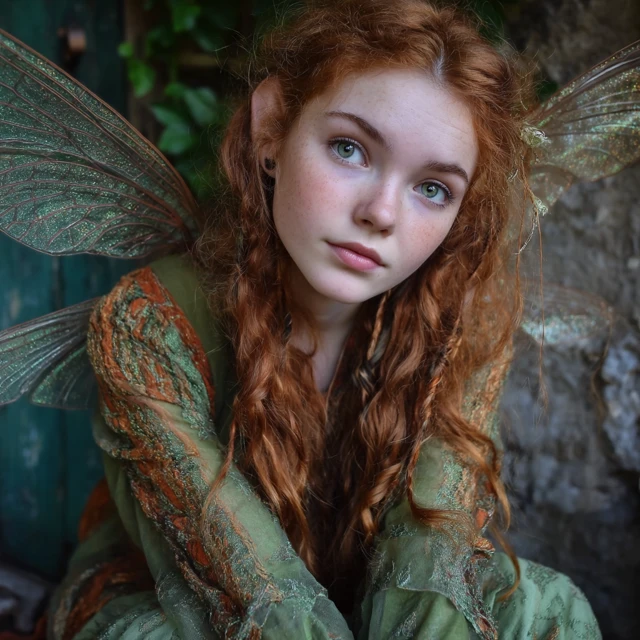 Fiadh Fairy Young Girl Ginger Hair Green Eyes Photo