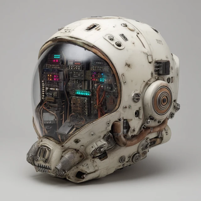 Futuristic Space Helmet with Organic Design