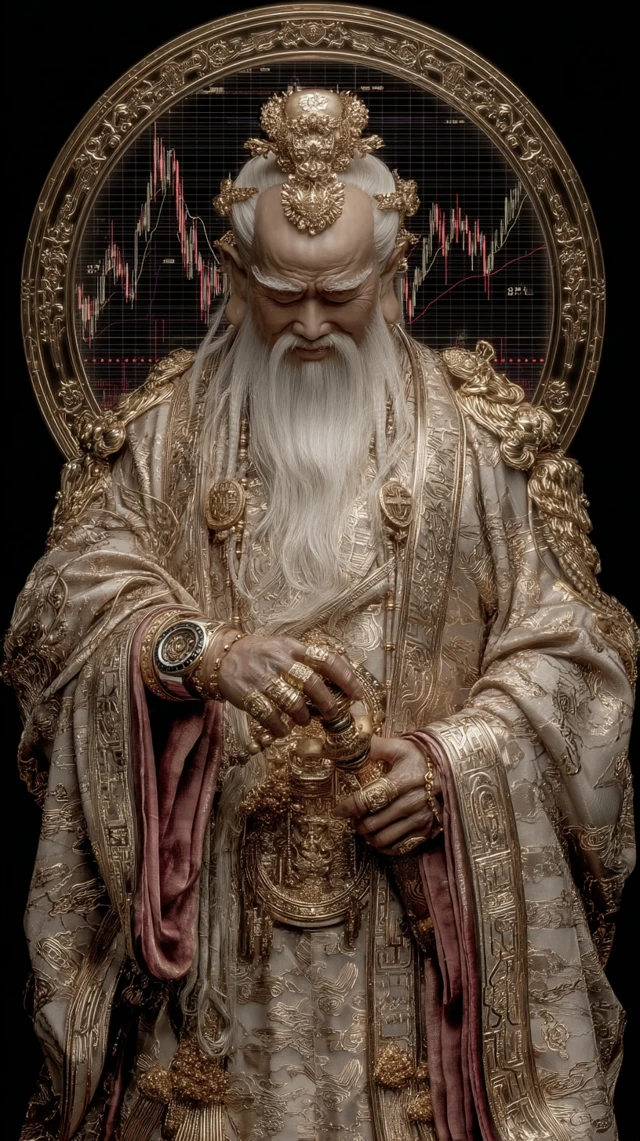 Cyberpunk God of Wealth Modernized Digital Art