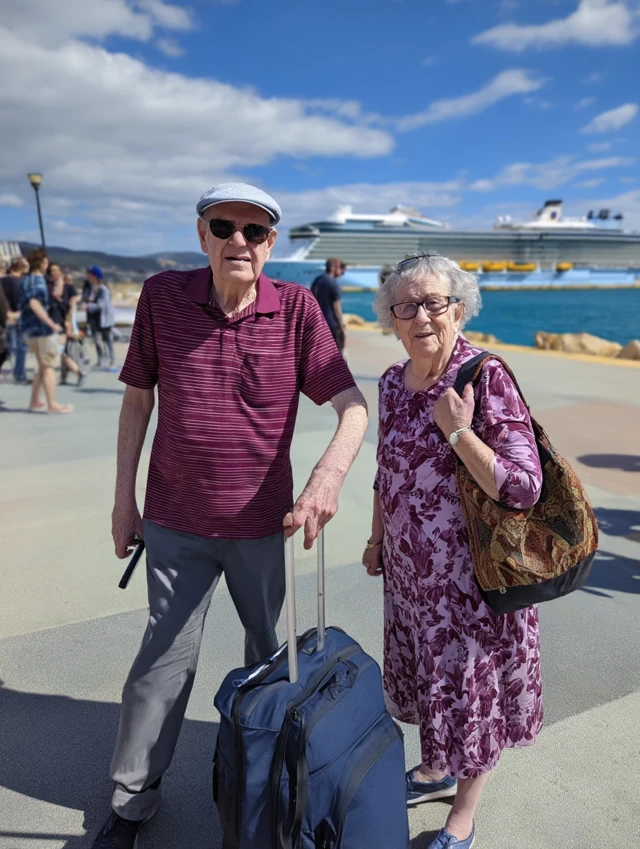 Grandmother and Grandfather Cruise Ship Photo