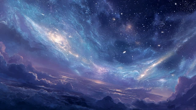 Beautiful Alien Galaxy in the Clouds
