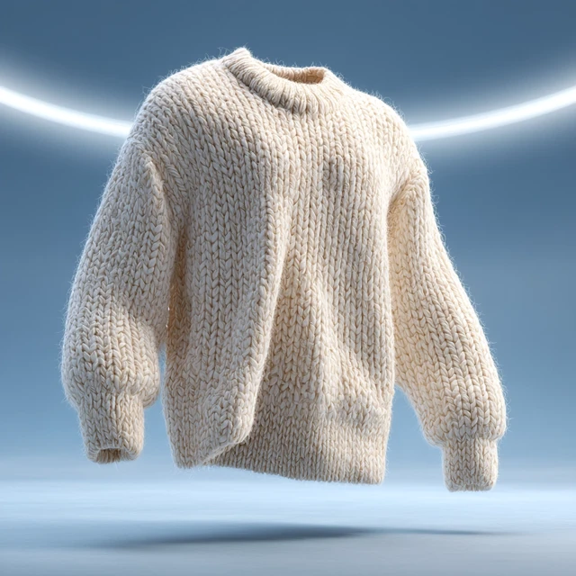 Luxury White Wool Sweater: Floating Elegance