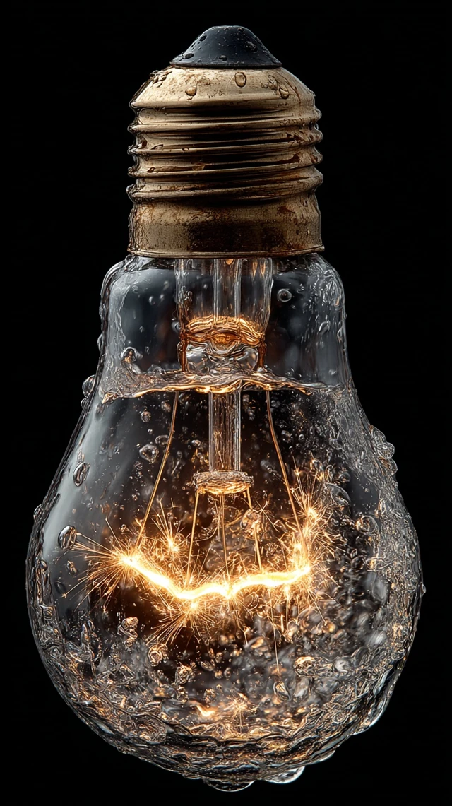 Lightbulb Submerged in Water Duality Concept