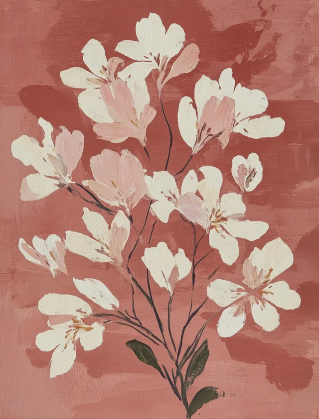 Matisse Inspired Floral Painting Minimalist Art