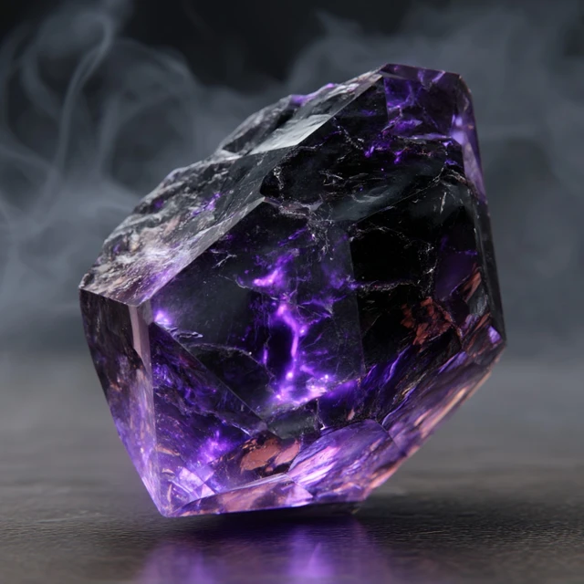 Magical Gemstone Black and Purple Energy