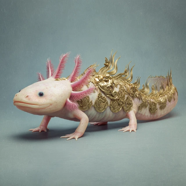 Axolotl Dragon Hybrid Creature