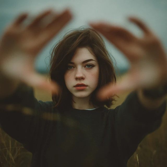Girl Framing a Shot for a Photoshoot