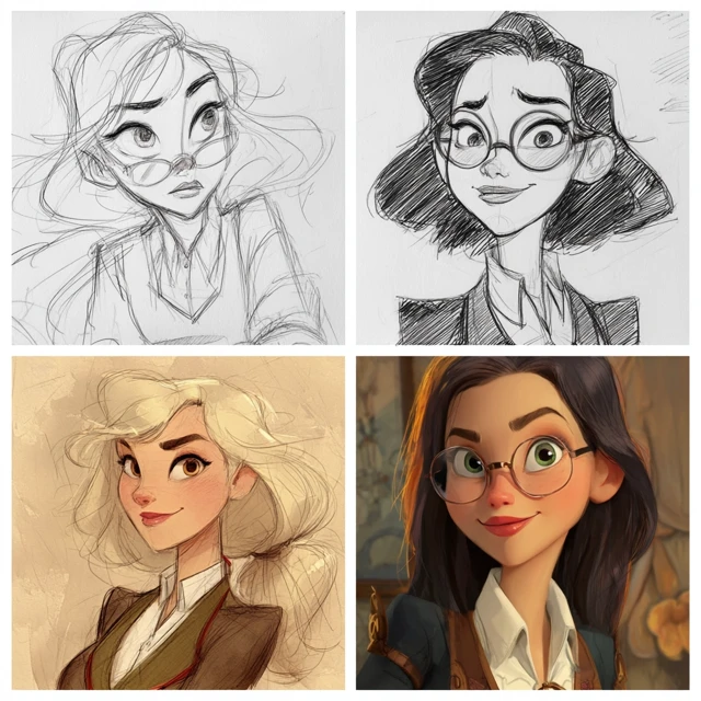 DreamWorks Style Women Illustration