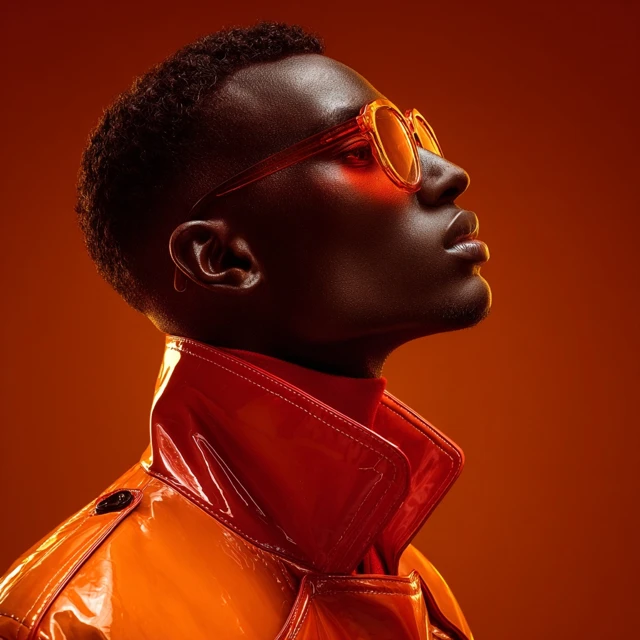 Afrofuturistic Portrait in Orange Sunglasses