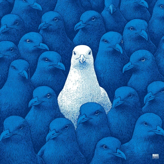 Seagulls Illustration Individuality and Nonconformity
