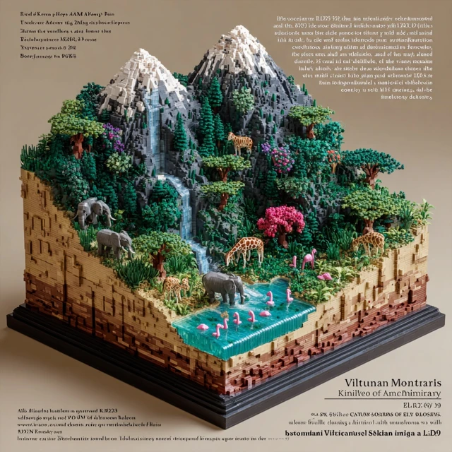 LEGO Mount Kilimanjaro Great Rift Valley Diorama