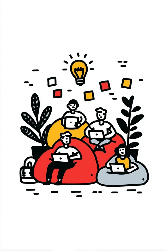 Coworking Space Illustration Digital Nomads Working