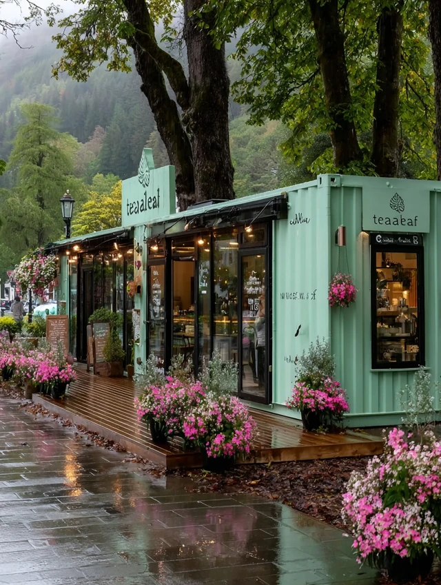 Tealeaf Cafe in Mountains Tea Garden Atmosphere