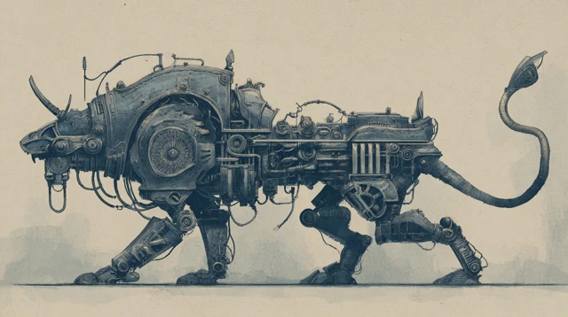 Mechanical Beast Steampunk Art