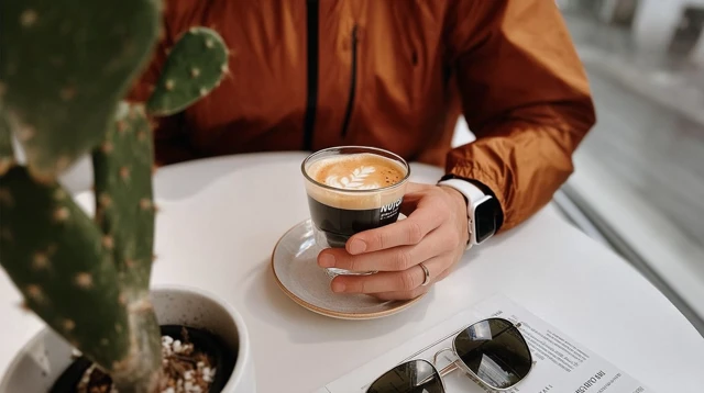 Coffee Break in Cafe Latte Art Minimal Design