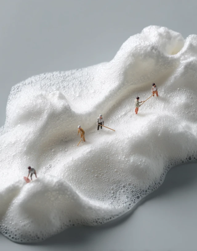 Foamy Skincare Texture Miniature Scene