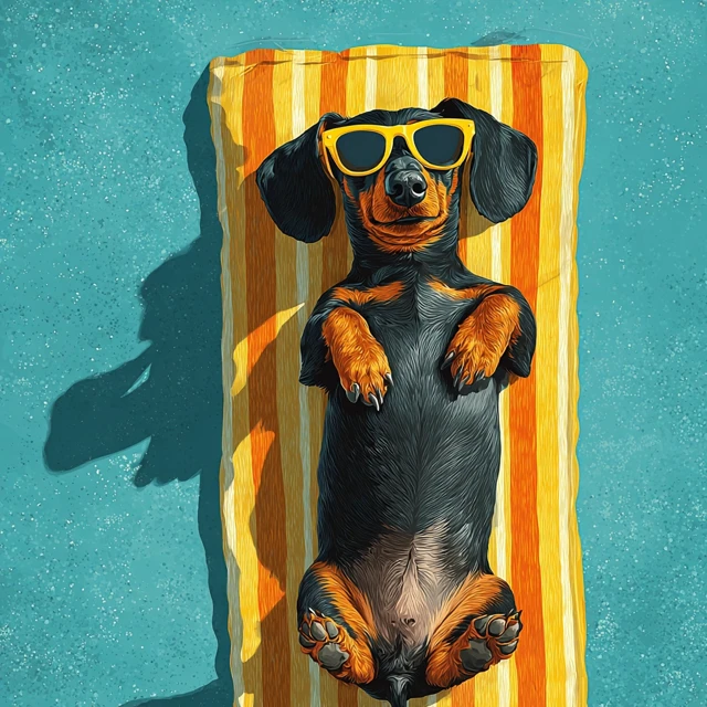 Cute Dachshund Relaxing in the Sun