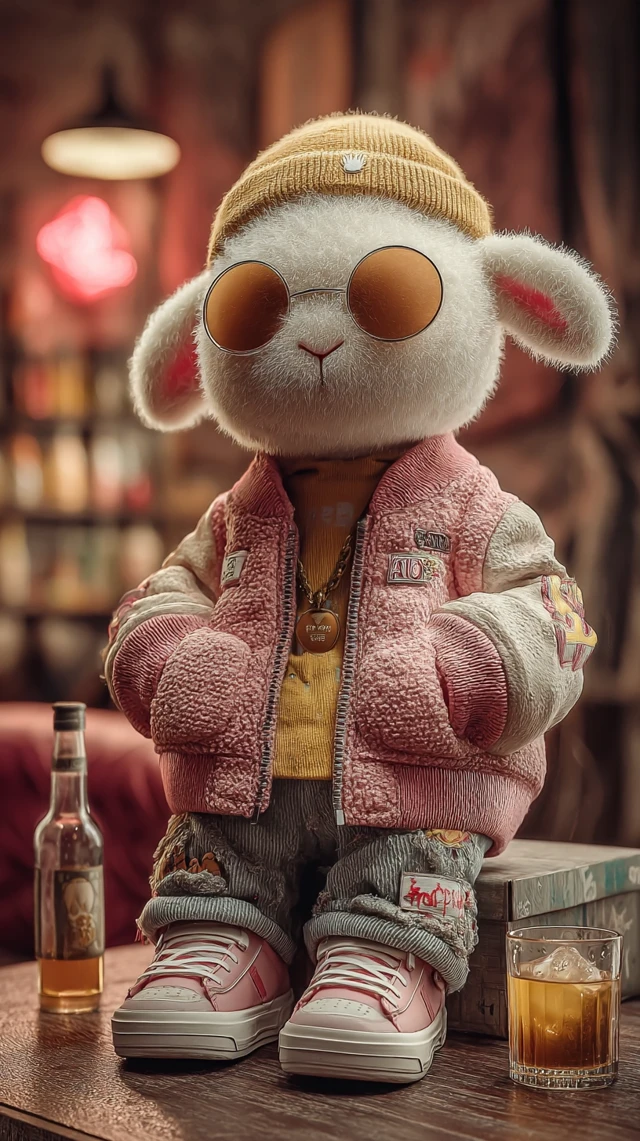 3D Sheep in Hiphop Style at the Bar
