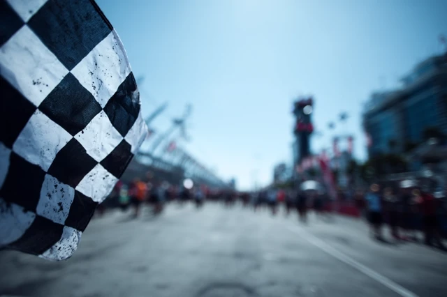 Racing Checkered Flag Close Up Motorsport
