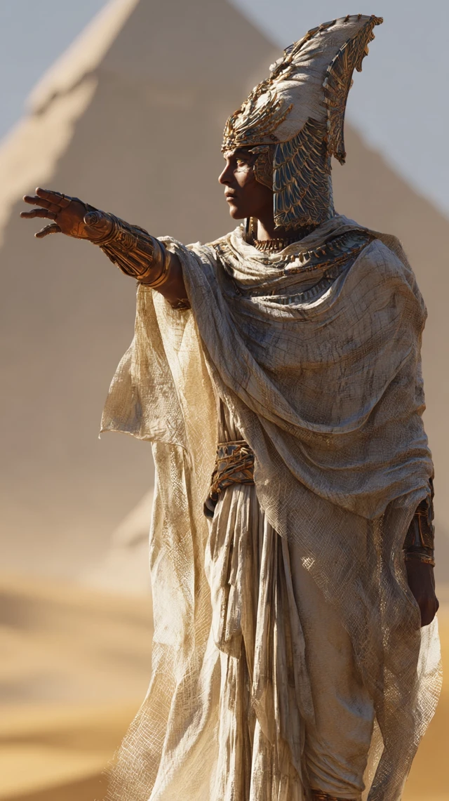 Ancient Egyptian Royal Figure in the Desert