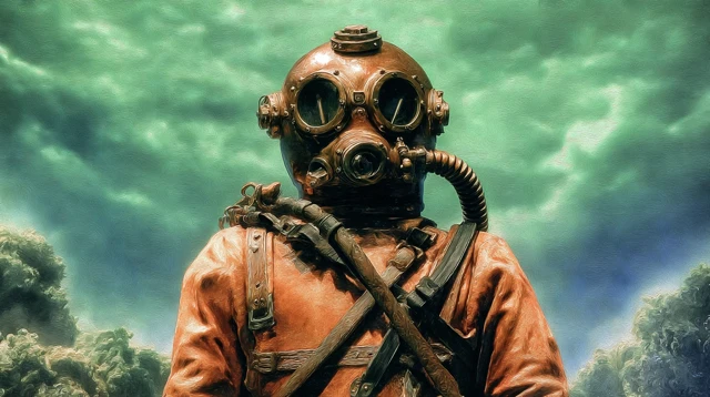 Vintage Diver Digital Art