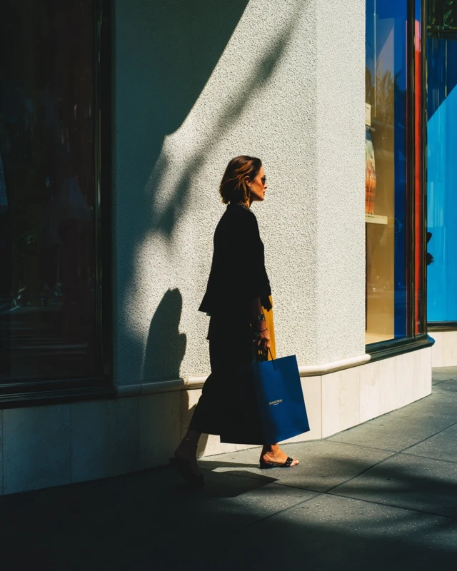 Woman Shopping on Rodeo Drive Beverly Hills