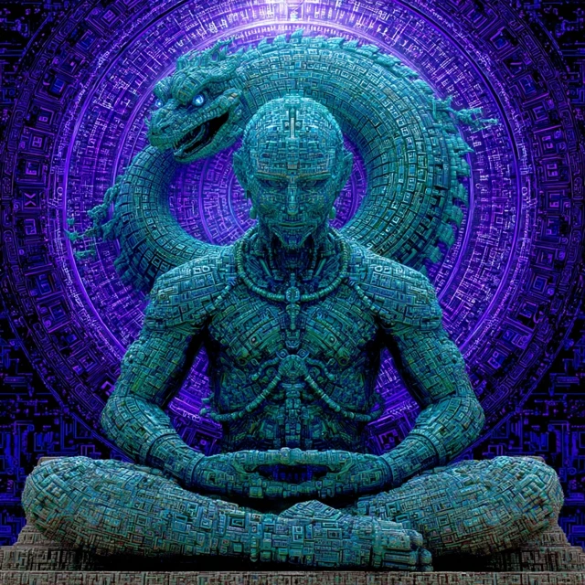 Fractal Shaman Circuit Album Art Digital Painting