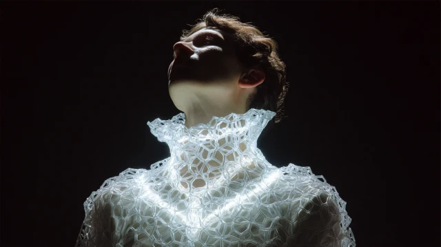 Avant-Garde Fashion 3D Printed Couture Glowing