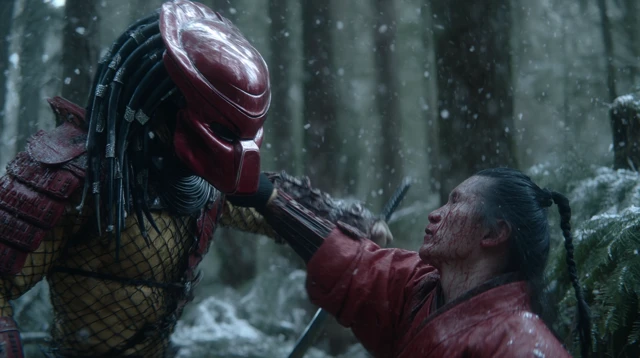 Predator Samurai Fight SciFi Action Scene