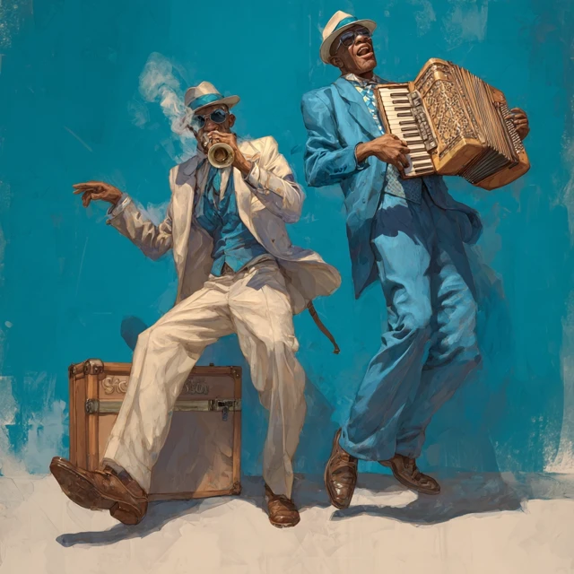 Blues Musicians Mississippi Performance Illustration