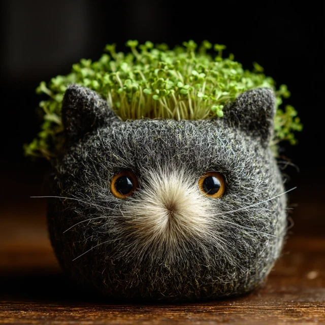 Chia Cat Pet Planter Adorable and Green
