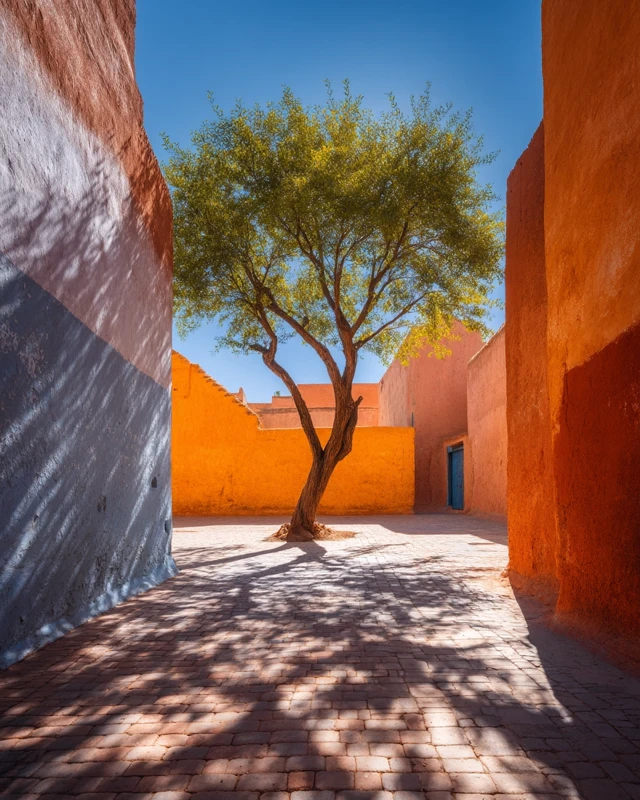 Marrakesh Alley Solitary Tree Photography