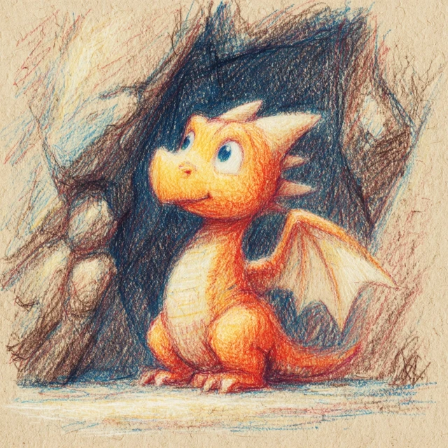 Cute Dragon Illustration for Kids Book