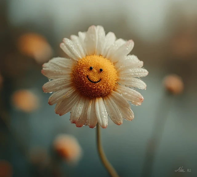 Daisy Flower Smiley Face Springtime Photo
