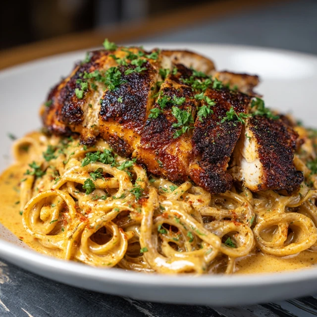 Creamy Spicy Cajun Honey Butter Chicken Pasta Dish