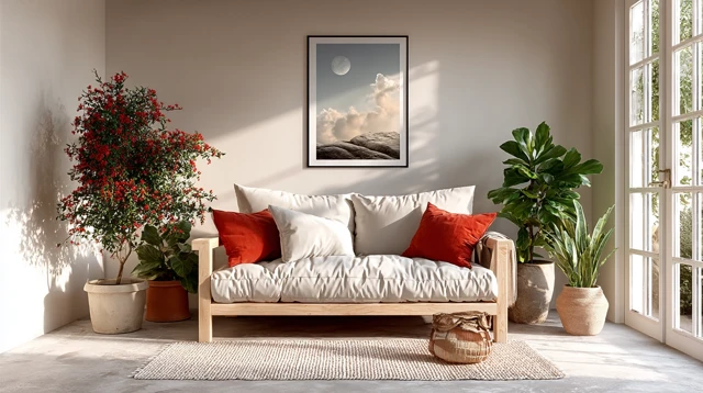 Minimalist Living Room Design with Natural Elements