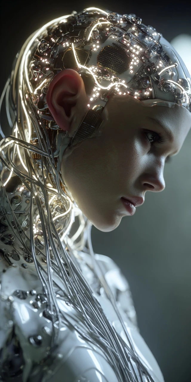 Cybernetic Female Portrait Futuristic AI